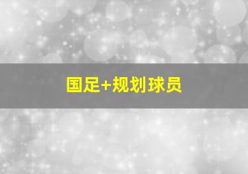 国足 规划球员